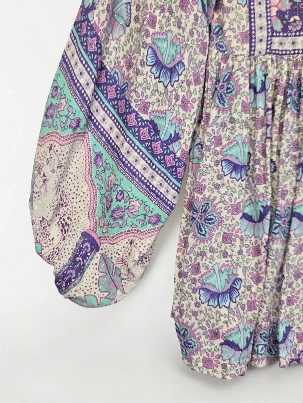 Spell And The Gypsy Peasant Top Size Small Boho Flowy Lavender Pink Silver